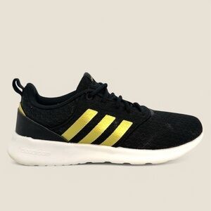 Womens Adidas Cloudfoam Running Shoes Size 8 Black Gold
